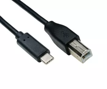 USB Kabel Typ C auf USB 2.0 B Stecker, schwarz, 1,00m, DINIC Box (Karton)